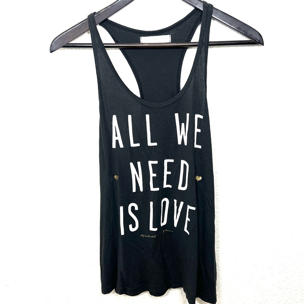 Spiritual Gangster All We Need Is Love Racer Back Tank Top Gray Size M